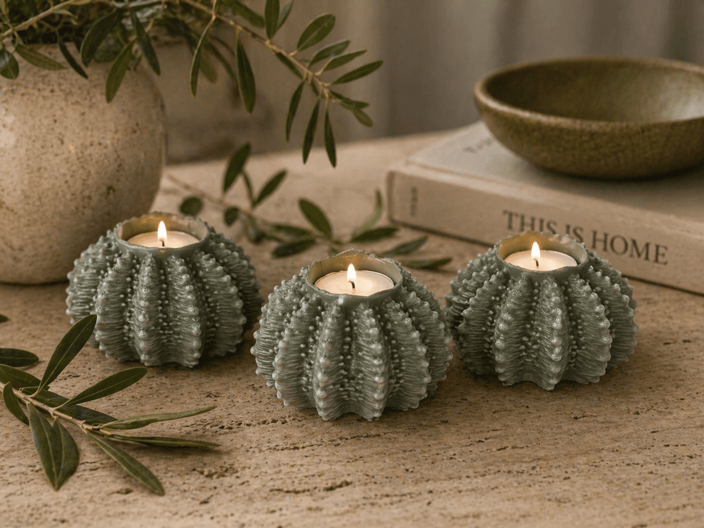 Sea Urchin Tealight Holder Set